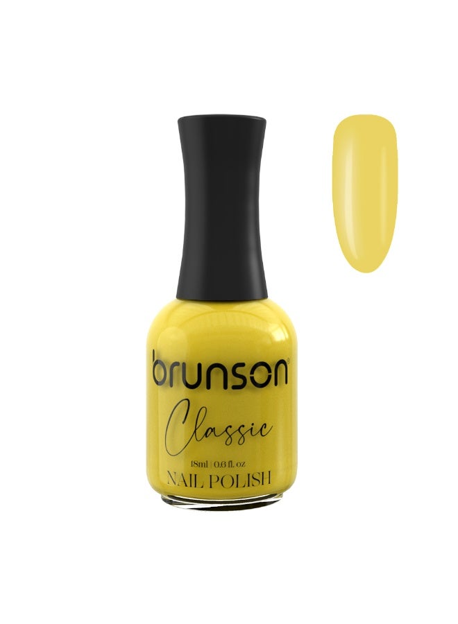 Brunson Classic Nail Polish 18ml Fast Dry Nail Lacquer Nail Harderner Normal Polish Glossy Gel Effect Quick Air Dry Long-Lasting Natural Nail Enamel Salon Quality Manicure Pedicure Regular Polish - Image 1